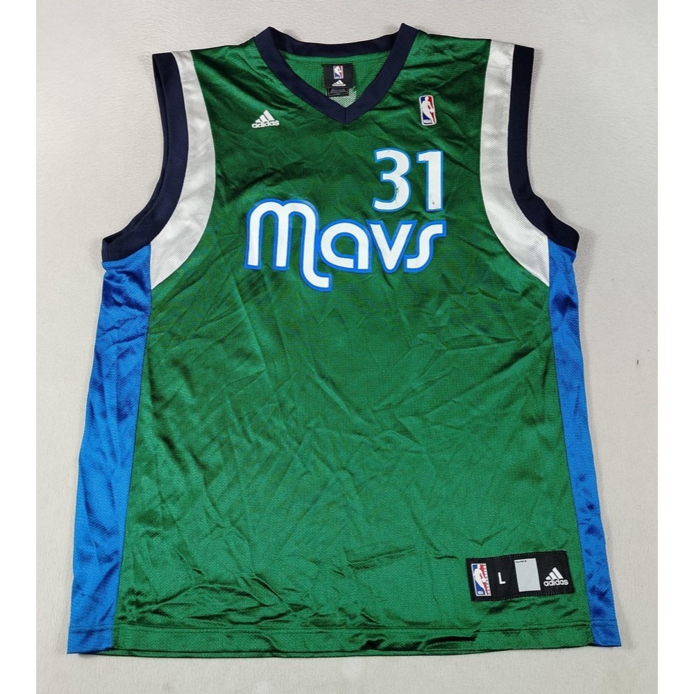 Dallas Mavericks Jersey Mens Large Green NBA Basketball Jason Terry 31 Adidas